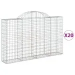 Coșuri gabion arcuite 20 buc, 200x30x120/140cm, fier galvanizat