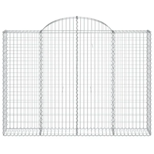 Coșuri gabion arcuite 2 buc, 200x30x140/160cm, fier galvanizat