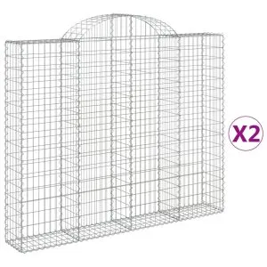 Coșuri gabion arcuite 2 buc, 200x30x160/180 cm, fier galvanizat