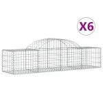 Coșuri gabion arcuite 6 buc, 200x50x40/60 cm, fier galvanizat