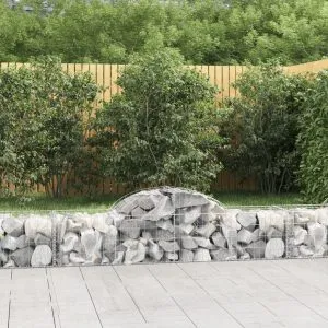 Coșuri gabion arcuite 6 buc, 200x50x40/60 cm, fier galvanizat