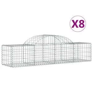 Coșuri gabion arcuite 8 buc, 200x50x40/60 cm, fier galvanizat