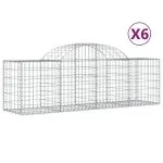 Coșuri gabion arcuite 6 buc, 200x50x60/80 cm, fier galvanizat