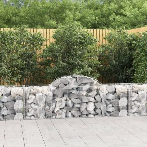 Coșuri gabion arcuite 6 buc, 200x50x60/80 cm, fier galvanizat