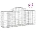 Coșuri gabion arcuite 10 buc, 200x50x80/100 cm, fier galvanizat