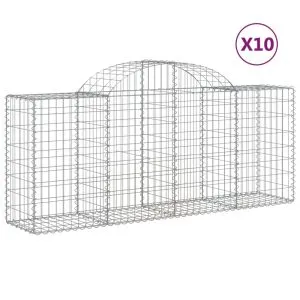 Coșuri gabion arcuite 10 buc, 200x50x80/100 cm, fier galvanizat