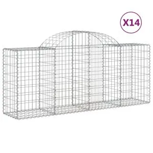 Coșuri gabion arcuite 14 buc, 200x50x80/100 cm, fier galvanizat