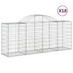 Coșuri gabion arcuite 18 buc, 200x50x80/100 cm, fier galvanizat