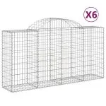 Coșuri gabion arcuite 6 buc, 200x50x100/120 cm, fier galvanizat