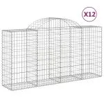 Coșuri gabion arcuite 12 buc, 200x50x100/120cm, fier galvanizat