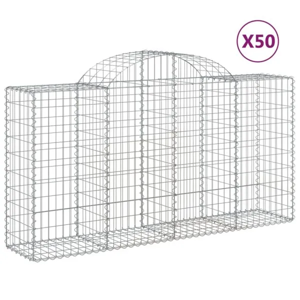 Coșuri gabion arcuite 50 buc, 200x50x100/120 cm fier galvanizat