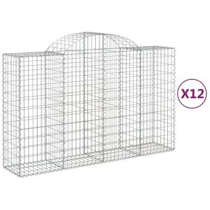 Coșuri gabion arcuite 12 buc, 200x50x120/140cm, fier galvanizat