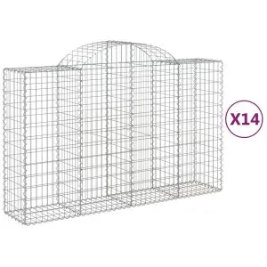 Coșuri gabion arcuite 14 buc, 200x50x120/140 cm,fier galvanizat