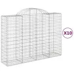 Coșuri gabion arcuite 10 buc, 200x50x140/160cm, fier galvanizat