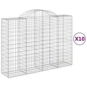 Coșuri gabion arcuite 10 buc, 200x50x140/160cm, fier galvanizat