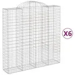 Coșuri gabion arcuite, 6 buc 200x50x200/220 cm, fier galvanizat