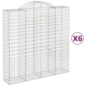 Coșuri gabion arcuite, 6 buc 200x50x200/220 cm, fier galvanizat