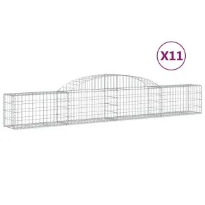 Coșuri gabion arcuite, 11 buc., 300x30x40/60cm, fier galvanizat