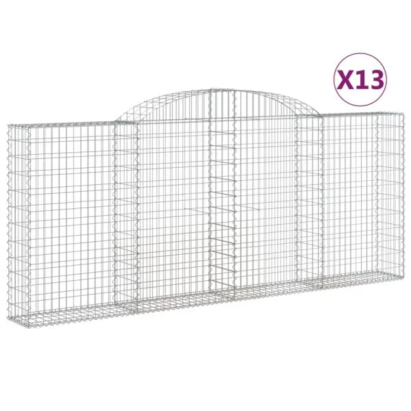 Coșuri gabion arcuite 13 buc. 300x30x120/140 cm fier galvanizat