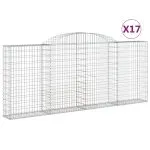 Coșuri gabion arcuite 17 buc, 300x30x120/140 cm fier galvanizat