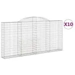 Coșuri gabion arcuite 10 buc, 300x30x140/160cm, fier galvanizat