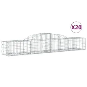 Coșuri gabion arcuite, 20 buc., 300x50x40/60cm, fier galvanizat