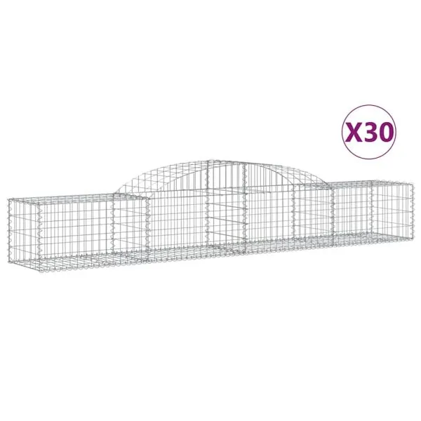 Coșuri gabion arcuite, 30 buc., 300x50x40/60cm, fier galvanizat