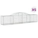 Coșuri gabion arcuite 5 buc, 300x50x60/80 cm, fier galvanizat