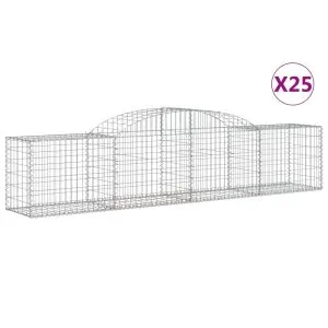 Coșuri gabion arcuite 25 buc, 300x50x60/80 cm, fier galvanizat