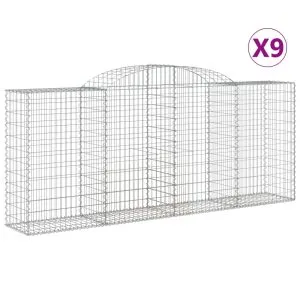 Coșuri gabion arcuite 9 buc. 300x50x120/140 cm fier galvanizat