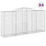 Coșuri gabion arcuite 4 buc. 300x50x140/160cm fier galvanizat