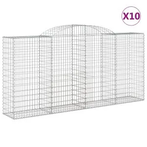 Coșuri gabion arcuite 10 buc, 300x50x140/160cm, fier galvanizat