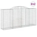 Coșuri gabion arcuite 12 buc, 300x50x140/160cm, fier galvanizat