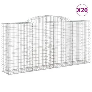 Coșuri gabion arcuite 20 buc, 300x50x140/160cm, fier galvanizat
