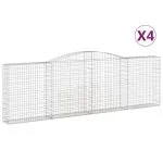 Coșuri gabion arcuite 4 buc. 400x30x120/140cm fier galvanizat