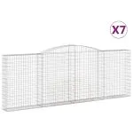 Coșuri gabion arcuite 7 buc, 400x30x140/160 cm, fier galvanizat