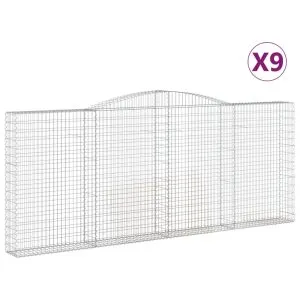 Coșuri gabion arcuite 9 buc. 400x30x160/180 cm fier galvanizat