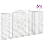 Coșuri gabion arcuite 4 buc. 400x30x200/220 cm fier galvanizat