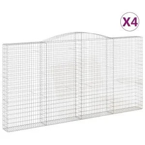 Coșuri gabion arcuite 4 buc. 400x30x200/220 cm fier galvanizat