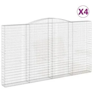Coșuri gabion arcuite, 4 buc, 400x30x220/240cm, fier galvanizat