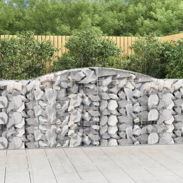 Coșuri gabion arcuite 5 buc, 400x50x100/120 cm fier galvanizat