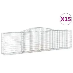 Coșuri gabion arcuite 15 buc, 400x50x100/120 cm fier galvanizat