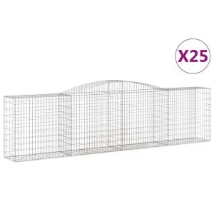 Coșuri gabion arcuite 25 buc, 400x50x100/120 cm fier galvanizat