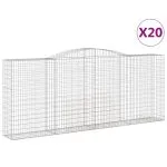 Coșuri gabion arcuite, 20 buc, 400x50x160/180cm fier galvanizat