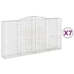 Coșuri gabion arcuite, 7 buc 400x50x200/220 cm, fier galvanizat