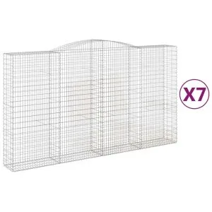 Coșuri gabion arcuite, 7 buc, 400x50x220/240cm, fier galvanizat