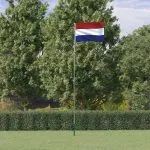 Steag Olanda și stâlp din aluminiu, 5,55 m