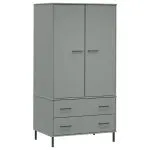 Șifonier cu picioare metalice OSLO, gri, 90x55x172,5 cm, lemn
