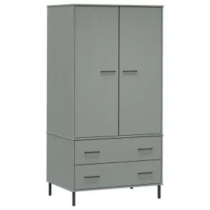 Șifonier cu picioare metalice OSLO, gri, 90x55x172,5 cm, lemn