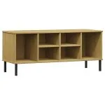 Pantofar cu picioare metalice „OSLO” maro 106x35x45 cm lemn